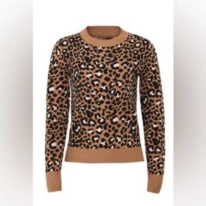 Small Leopard Print Sweater - Black and Tan NWOT